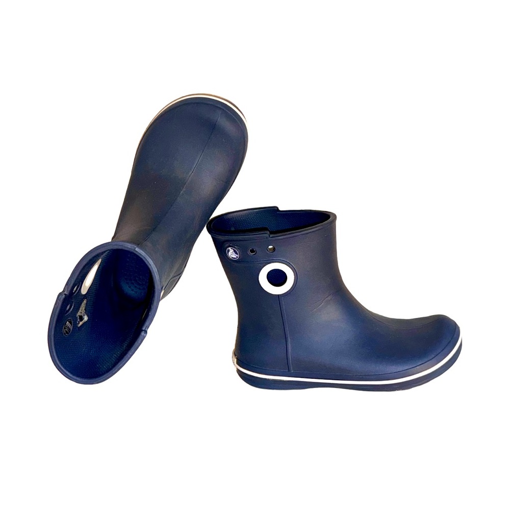 CROCS navy blue rubber boots women’s size 5